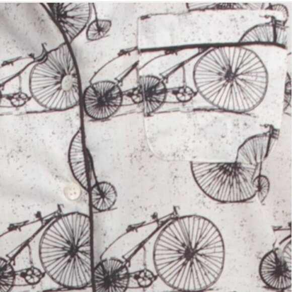 NWT CRAFTED BY MAHOGANY Cream/Black 2pc Cotton Bicycle Shorty Pajama Set - Picture 4 of 5